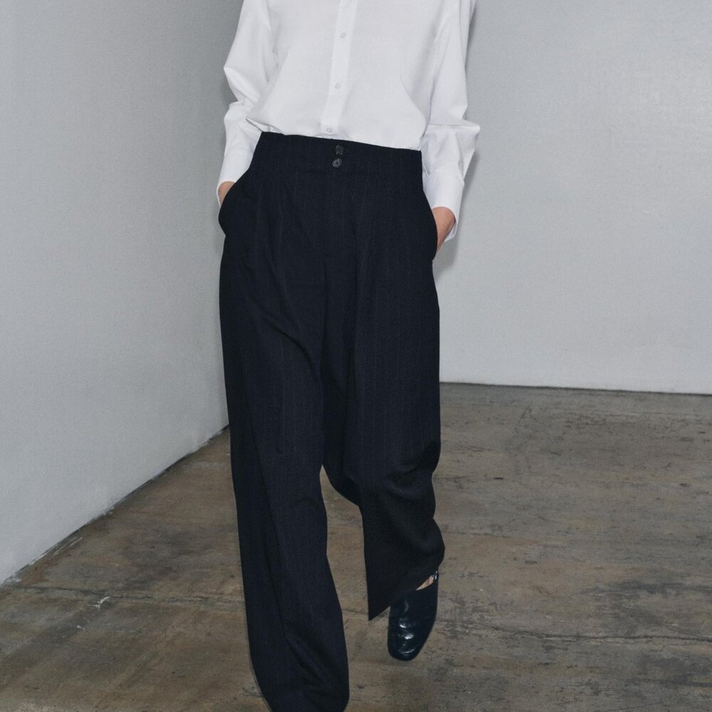 Wide-leg trousers with pinstripe, ZW collection - NWT-